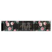 Porte-nom Pour Bureau Conception romantique de pivoine fleurie et de con (Devant)