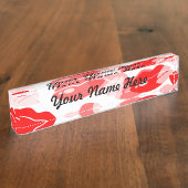 Porte-nom Pour Bureau Conception rouge de lèvres d'amour de baiser (Taille)