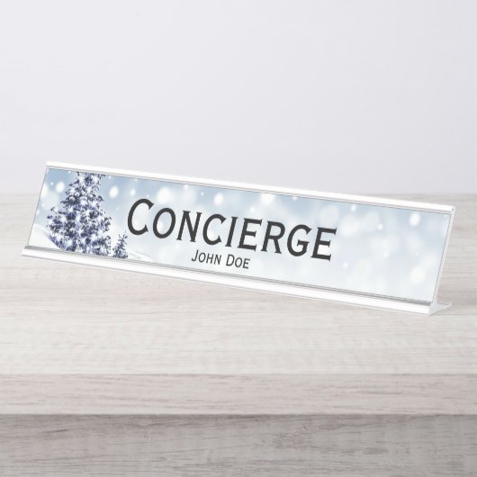 Porte-nom Pour Bureau Concierge Édition de Noël (Devant)
