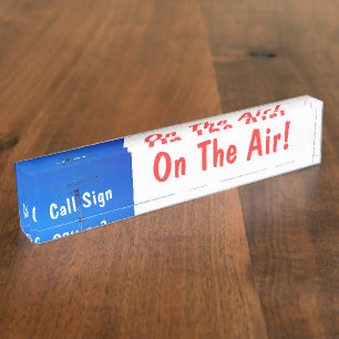 Porte-nom Pour Bureau Connexion d'appel radio amateur en air blanc bg