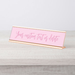 Porte-nom Pour Bureau Conscience du cancer du sein mois script personnal