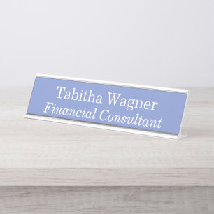 Porte-nom Pour Bureau Conseiller financier Bleu