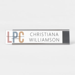 Porte-nom Pour Bureau Conseiller professionnel autorisé LPC personnalisé