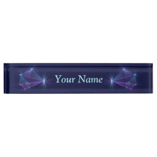 Porte-nom Pour Bureau Constellation, Art Textuel de Fantaisie Fractale A