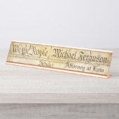 Porte-nom Pour Bureau Constitution d'Etats-Unis de mandataire (Devant)