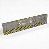 Porte-nom Pour Bureau Construction jaune et noir