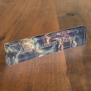 Porte-nom Pour Bureau Consultant Art Abstrait moderne