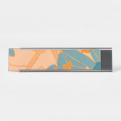 Porte-nom Pour Bureau Contemporary Leaf Design in Peach (Devant)