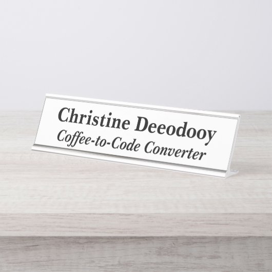 Porte-nom Pour Bureau Convertisseur de café en code de technologie amusa (Devant)