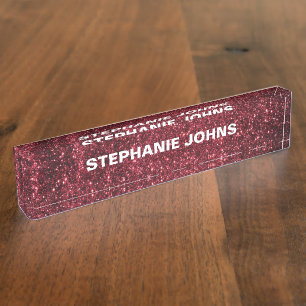 Porte-nom Pour Bureau Cool rouge bordeaux coloré Parties scintillant mo