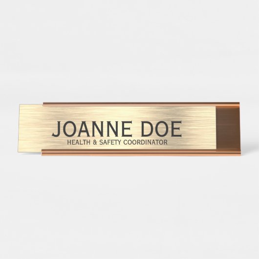 Porte-nom Pour Bureau Coordinateur élégant en santé et sécurité (Devant)