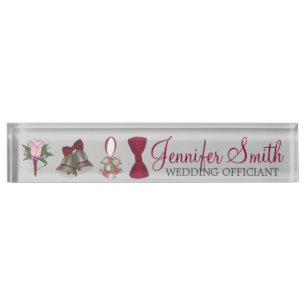 Porte-nom Pour Bureau Coordinateur mariage Bells Bow Cravate Floral Bouq
