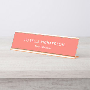 Porte-nom Pour Bureau Corail Élégant Et Minimaliste