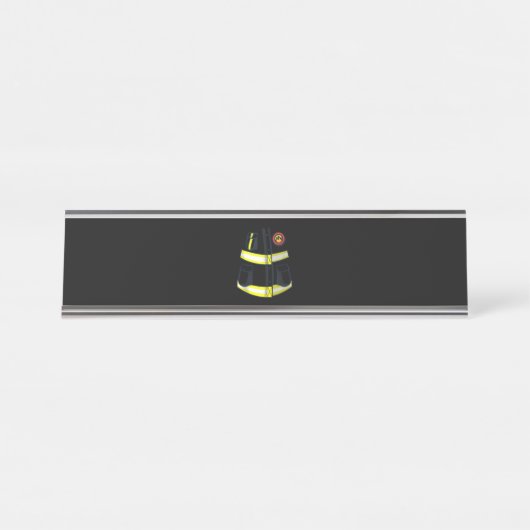 Porte-nom Pour Bureau Costume pompier Halloween (Devant)