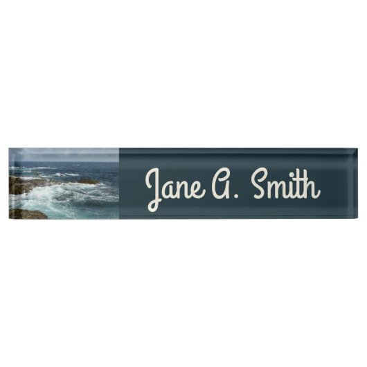 Porte-nom Pour Bureau Côte rocheuse d'Aruba et océan bleu (Devant)