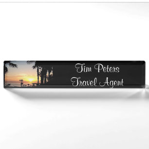 Porte-nom Pour Bureau Coucher de soleil à Cabo