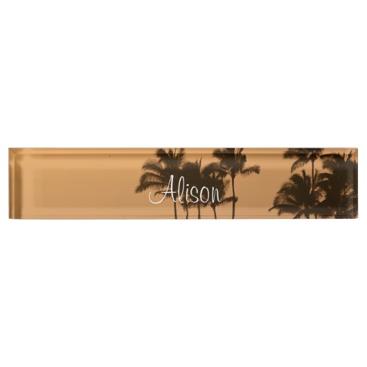 Porte-nom Pour Bureau Coucher de soleil sur Kauai (Devant)