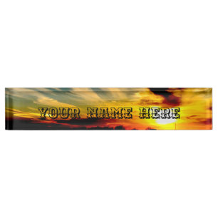 Porte-nom Pour Bureau Coucher du soleil