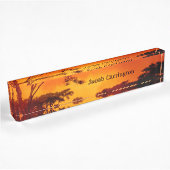 Porte-nom Pour Bureau Coucher du soleil africain orange