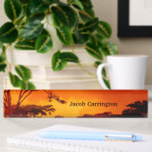 Porte-nom Pour Bureau Coucher du soleil africain orange