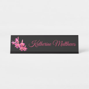 Porte-nom Pour Bureau Couleur cerise, rose indien, rouge, orchidées