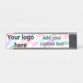 Porte-nom Pour Bureau Couleur d'aquarelle rouge simple ajouter votre log (Devant)