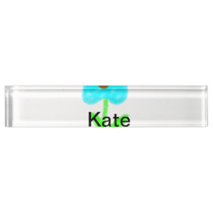Porte-nom Pour Bureau Couleur d'eau bleu vert ajouter votre nom texte pe