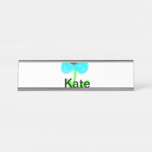 Porte-nom Pour Bureau Couleur d'eau bleu vert ajouter votre nom texte pe