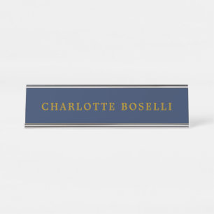 Porte-nom Pour Bureau Couleur d'or minimaliste classique professionnel b