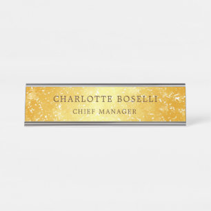 Porte-nom Pour Bureau Couleur d'or professionnelle minimaliste