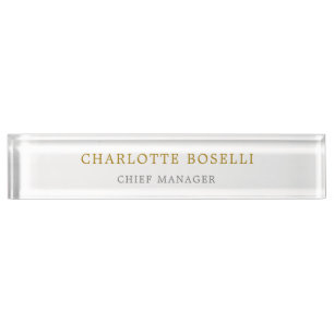 Porte-nom Pour Bureau Couleur d'or professionnelle minimaliste