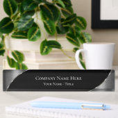 Porte-nom Pour Bureau Couleur Noir Et Argent