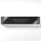 Porte-nom Pour Bureau Couleur Noir Et Argent (Devant)