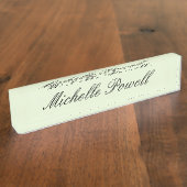 Porte-nom Pour Bureau Couleur Pastel Clair Moderne Script Tendance (Taille)