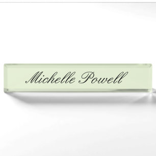 Porte-nom Pour Bureau Couleur Pastel Clair Moderne Script Tendance