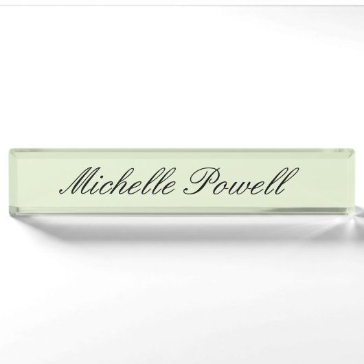 Porte-nom Pour Bureau Couleur Pastel Clair Moderne Script Tendance (Devant)