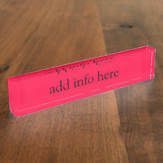 Porte-nom Pour Bureau Couleur Rose américain