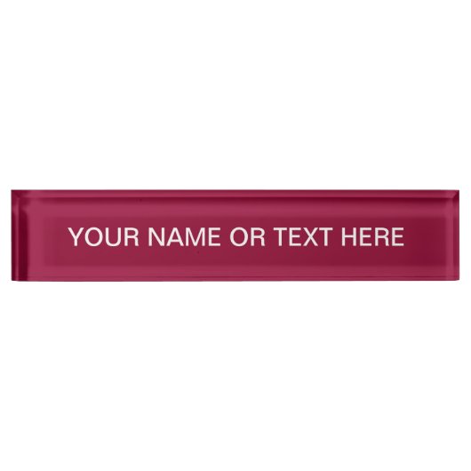 Porte-nom Pour Bureau Couleur solide bordeaux (Devant)
