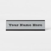 Porte-nom Pour Bureau Couleur solide hiver argent de Noël classique (Devant)