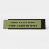 Porte-nom Pour Bureau Couleur solide vert olive (Devant)