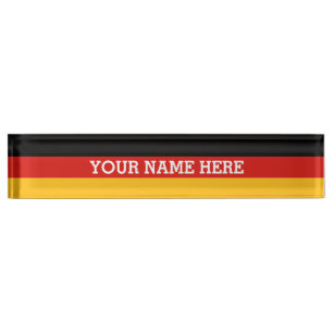 Porte-nom Pour Bureau COULEURS ALLEMANDES DE DRAPEAU + votre texte