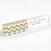 Porte-nom Pour Bureau Couleurs aztèques - motif de zigzag chic de