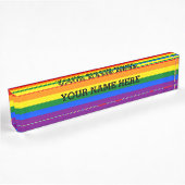 Porte-nom Pour Bureau COULEURS DE DRAPEAU PLANCHES + votre texte