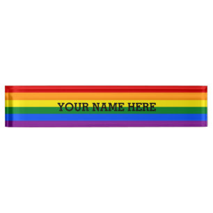 Porte-nom Pour Bureau COULEURS DE DRAPEAU PLANCHES + votre texte