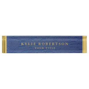 Porte-nom Pour Bureau Couleurs d'or bleu Professional tendance moderne