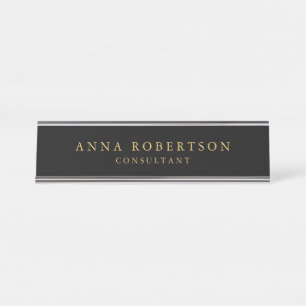 Porte-nom Pour Bureau Couleurs d'or noir professionnel minimaliste tenda