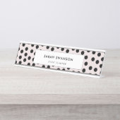 Porte-nom Pour Bureau Couleurs personnalisables Pois (Devant)