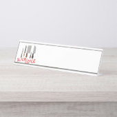 Porte-nom Pour Bureau Couper Et Couper (Devant)