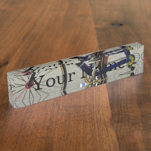 Porte-nom Pour Bureau Course de vélo (Taille)