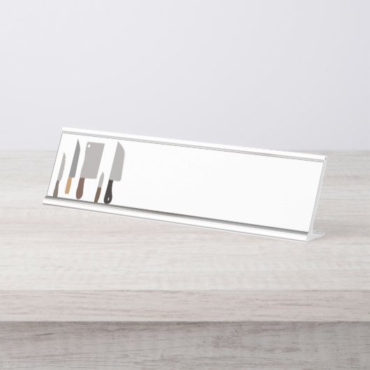 Porte-nom Pour Bureau Couteaux de chef (Devant)